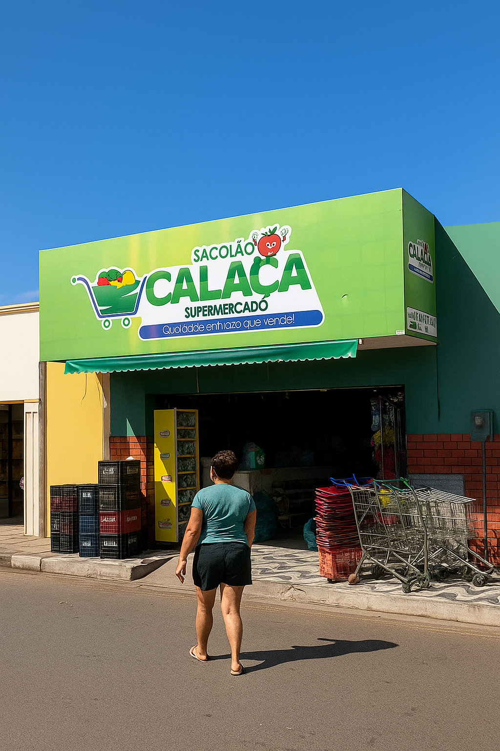 Fachada do Sacolão Calaça - Localização da Divulga Mídia